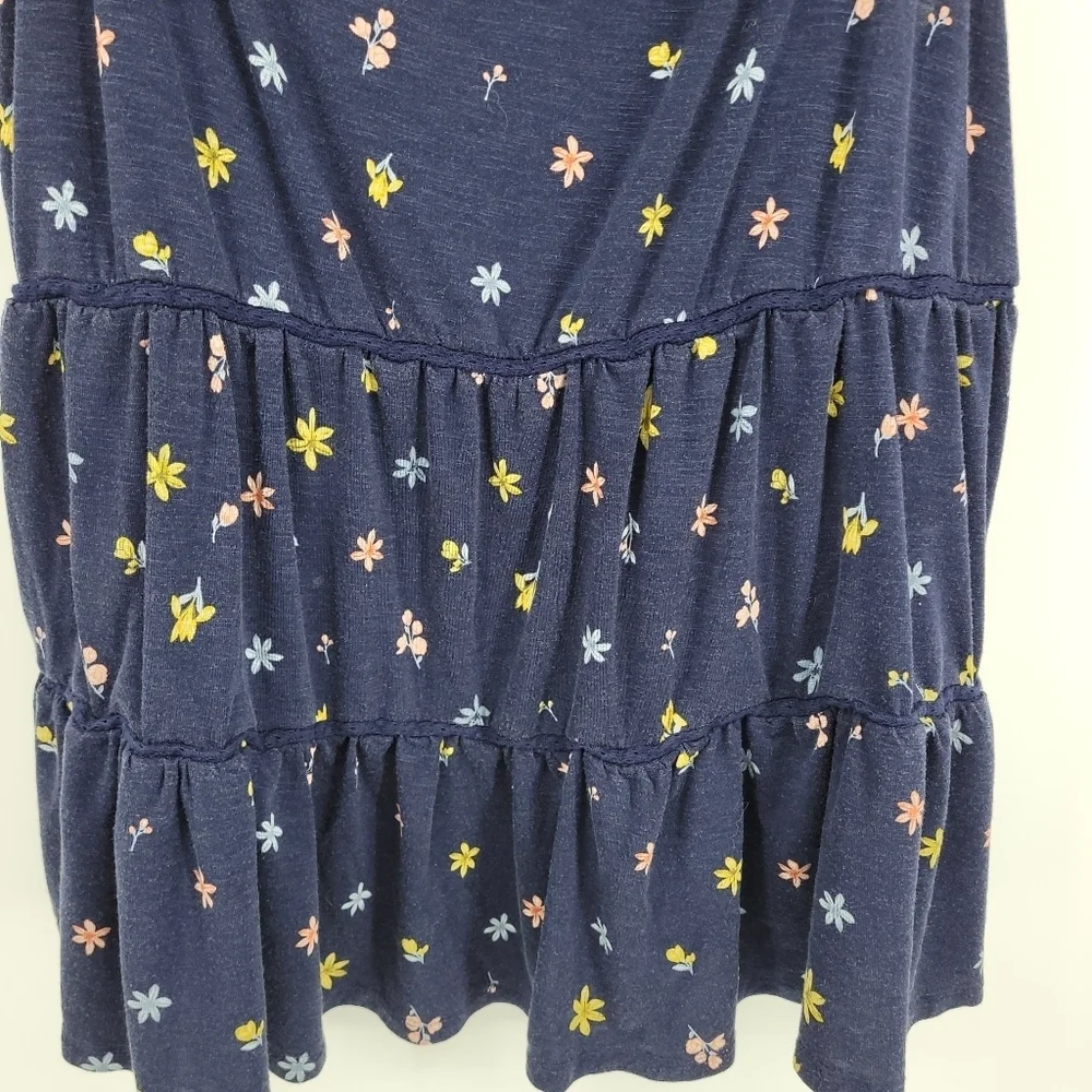 Torrid Womens Navy Ditsy Super Soft Slub Tiered Off the Should Top Size‎ 4X